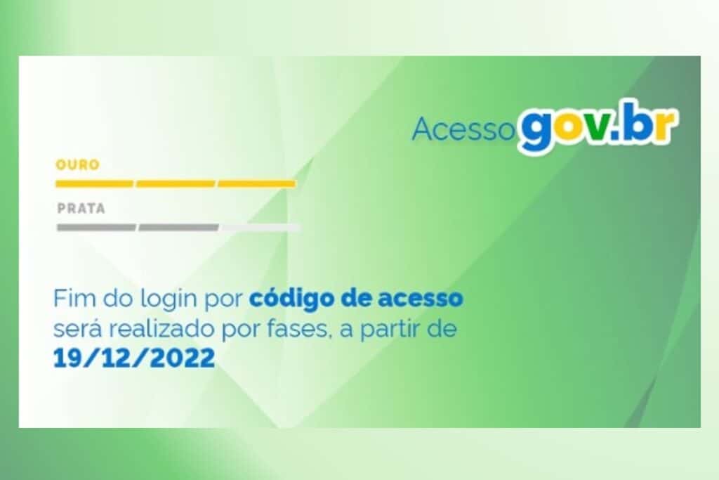 Acesso gov.br sistema de login por código de acesso fases iniciadas em 19/12/2022.